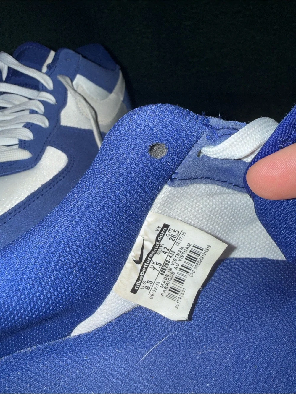 Nike Low-Top Sneakers in White and Royal Blue